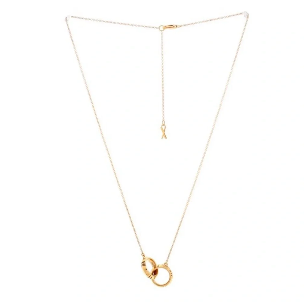 Tiffany & Co. Atlas X Closed Interlocking Pendant Necklace 18K Rose Gold